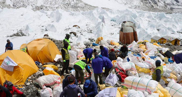 34000 Kg of garbage collected from four mountains including Mt. Everest